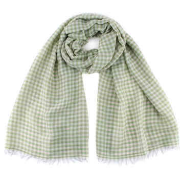 Fine Wool and Cotton Shawl Pulcra Eliza, 59x200 cm, Green