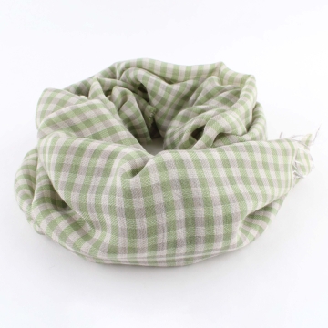 Fine Wool and Cotton Shawl Pulcra Eliza, 59x200 cm, Green