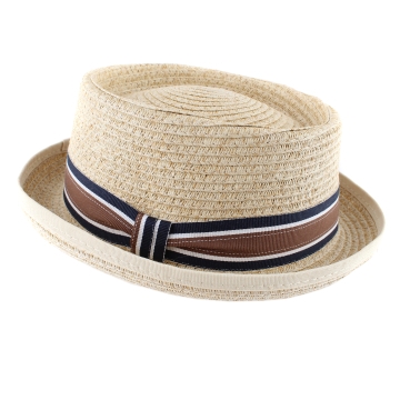 Men's summer Pork pie hat Fratelli Mazzanti FM 87339, Natural
