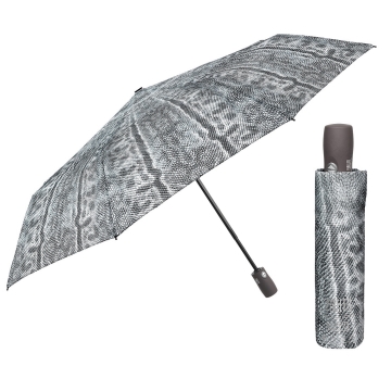 Umbrelă automată Open-Close pentru femei Perletti Technology 21813, Piton/Gri