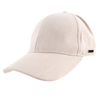 Summer baseball cap made of linen and cotton HatYou CTM2455, Light Beige
