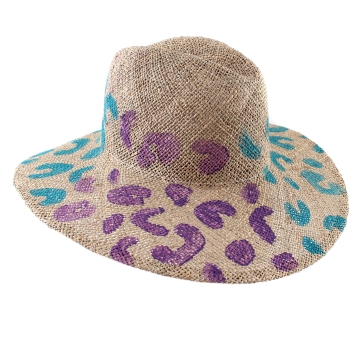 Women's Summer Hat Raffaello Bettini RB 22/20532, Natural/Turquoise and Purple