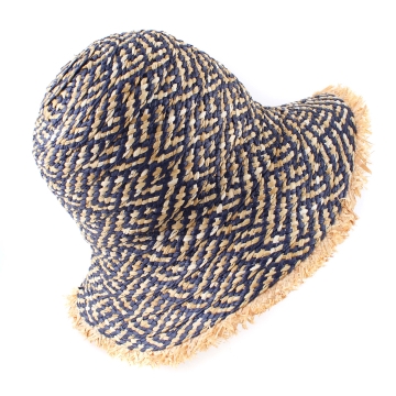 Pălărie cu boruri largi pentru femei Raffaello Bettini RB 22/20031, Natural/Negru