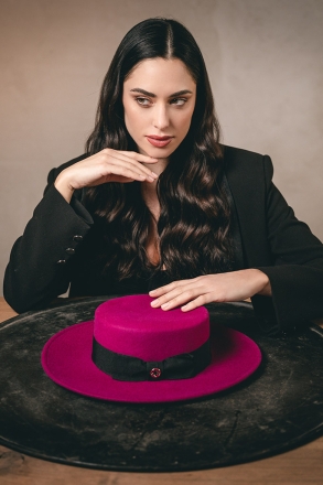 Pălărie de damă din fetru Granadilla JG6031, Fucsia
