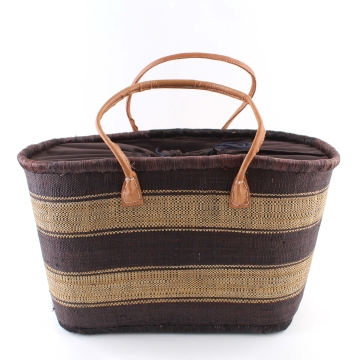 Coș de plajă din rafie Fratelli Mazzanti B4374, 45 cm, Portocaliu/Natural