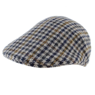 Șapcă de lână pentru bărbați JailJam JA4706, bej-verde cu model houndstooth