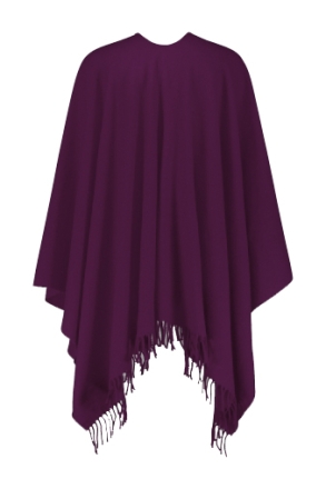 Wool Poncho Pulcra Stelvio 145x150, Dark Purple