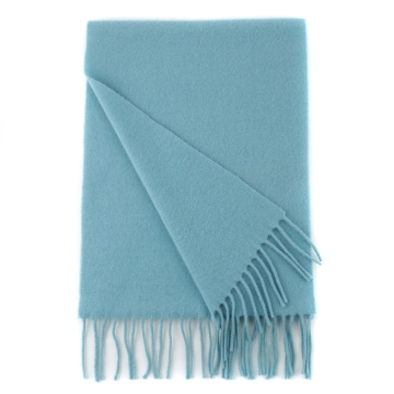 Single-color wool scarf Pulcra Livigno, 30x150 cm, Aquamarine