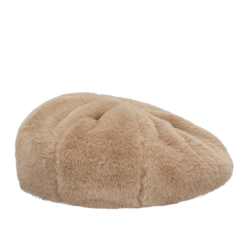 Ladies' beret made of fluffy fabric HatYou CP4090, Beige