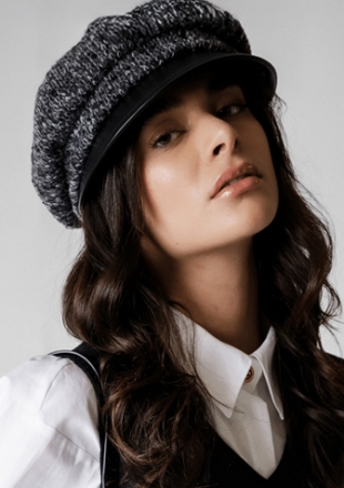 Дамски зимен каскет HatYou CP4334, Черен меланж