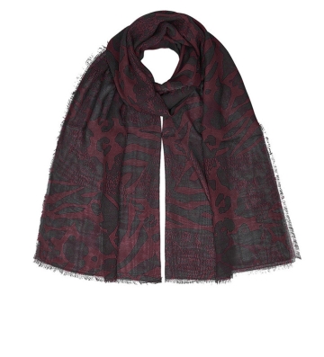 Eșarfă mare albă din bambus HatYou SE1127, 95x190 cm, Lila