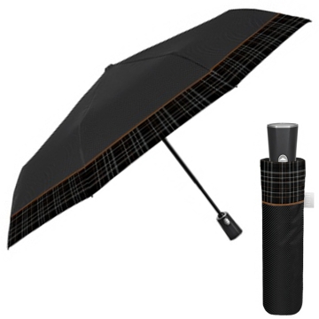 Мъжки автоматичен Open-Close чадър Perletti Time 26457, Черен/Охра