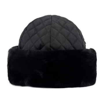 Дамска зимна шапка с пухкав борд HatYou CP3302, Черен