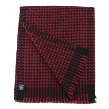 Fular din lână Ma.Al.Bi. MAB101 125/7, 35x180 cm, pepit negru-roșu