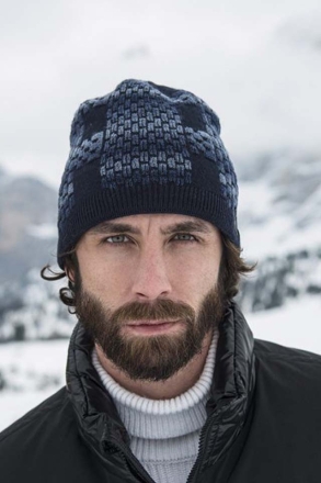 Мъжка зимна шапка от вълнена смес Granadilla JG5425, Син