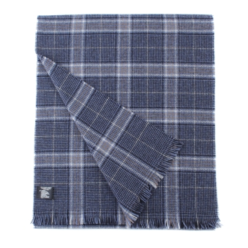 Fine cashmere scarf Ma.Al.Bi. MAB836 103/2, 37x180 cm, blue check