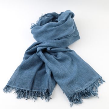Large viscose and polyamide scarf Pulcra, 90×190 cm | Blue melange