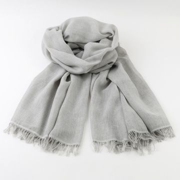 Large viscose and polyamide scarf Pulcra, 90×190 cm | Grey melange