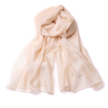 Ефирен шал от модал и коприна HatYou, 80х180 см | Кремаво бежов