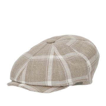 Șapcă de vară pentru bărbați tip Baker Boy din bumbac și in HatYou | Carouri bej