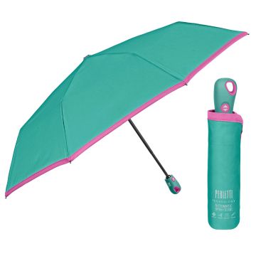 Ladies' Automatic Open-Close Umbrella Perletti Technology 21808, Turquoise