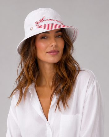 Дамска лятна памучна bucket hat шапка Granadilla | Червен