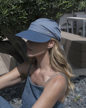 Pălărie de damă pentru vară din bumbac cu cozoroc HatYou | Denim