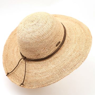 Ladies' Wide-Brim Raffia Hat Fratelli Mazzanti FM 7136, Natural