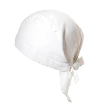 Cotton Head Bandana with Ties | White