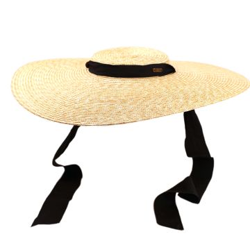 Дамска широкопола шапка с много голяма периферия и плосък купол Fratelli Mazzanti | Натурална