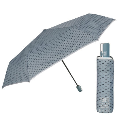 Компактен автоматичен Open-Close чадър Perletti Technology 21721, пастелен тюркоаз