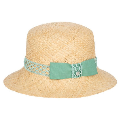 Ladies' summer hat HatYou CEP0783, Turquoise ribbon