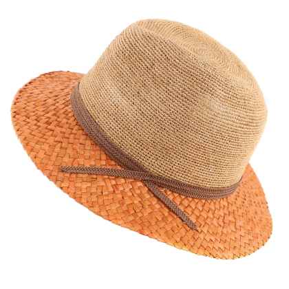 Дамска лятна шапка Raffaello Bettini RB 22/21236, Оранжев/натурален