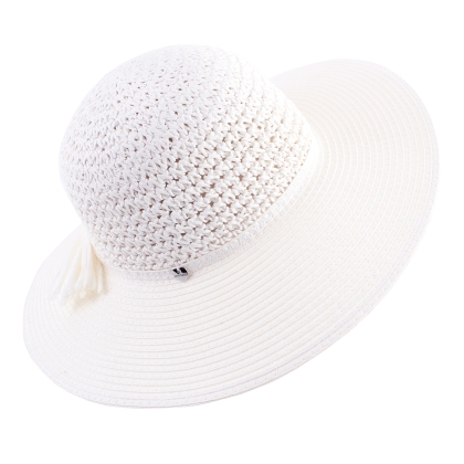 Дамска широкопола шапка HatYou CEP0602, Бял