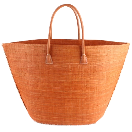 Raffia Beach Bag Fratelli Mazzanti FM B4370, 66cm, Orange