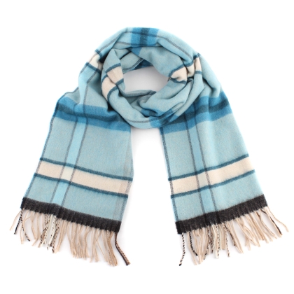Ladies' wool scarf Pulcra Soldotna, 50x200 cm, Turquoise