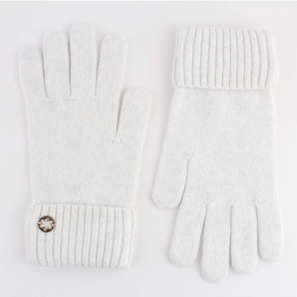 Ladies' Knit Lurex Gloves Granadilla JG5259, White