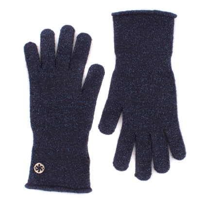 Ladies' Knit Lurex Gloves Granadilla JG5259, Dark blue