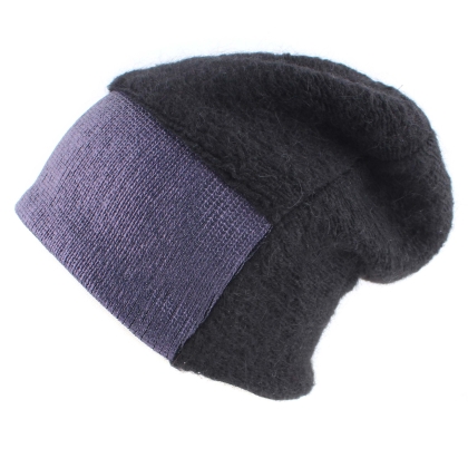 Дамска плетена шапка HatYou CP2768, Черен/Лилав