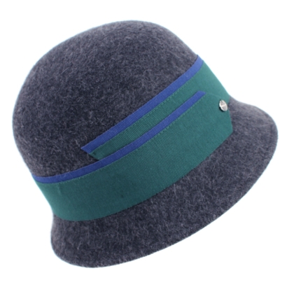 Дамска филцова шапка HatYou CF0296, Тъмносин меланж