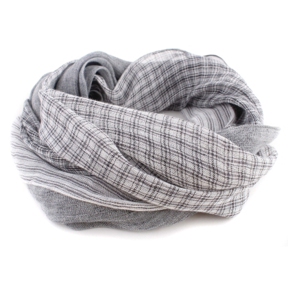 Summer linen-cotton scarf Pulcra Arc 23, Grey