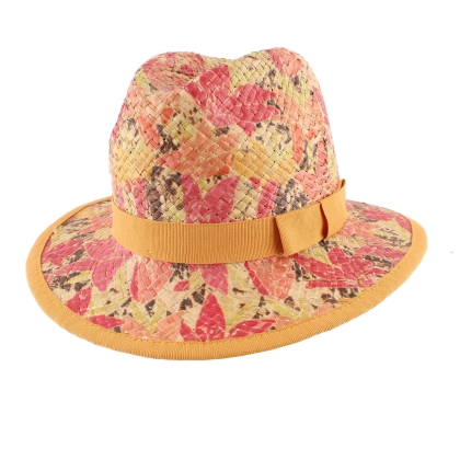 Ladies' summer hat Raffaello Bettini RB 22/20012, Orange ribbon