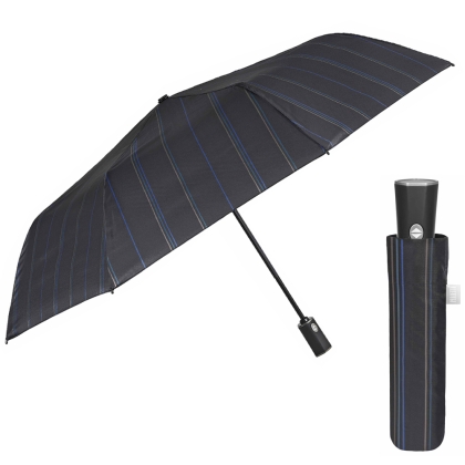 Men's automatic Open-Close umbrella Perletti Time 26344, Navy/Striped