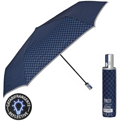 Flat Automatic Open-Close Umbrella Perletti Technology 21785, Blue