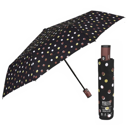 Ladies' automatic Open-Close umbrella Perletti Technology 21780, Black