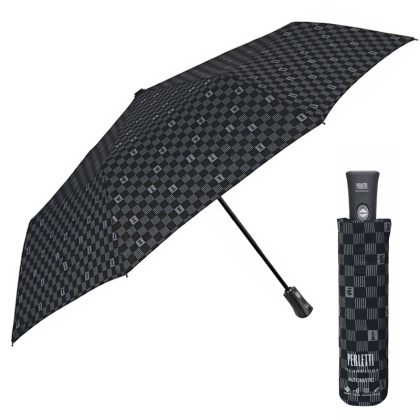 Men's automatic Open-Close umbrella Perletti Technology 21795, Black/Grey