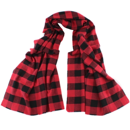 Winter cotton scarf Pulcra Stendhal, 80x200 cm, Red-black plaid