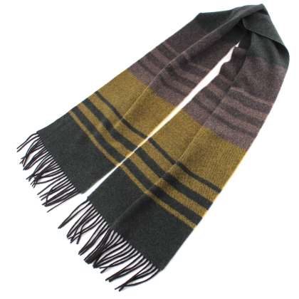 Wool scarf Ma.Al.Bi. MAB844 903/2, 30x180 cm, Yellow/Green