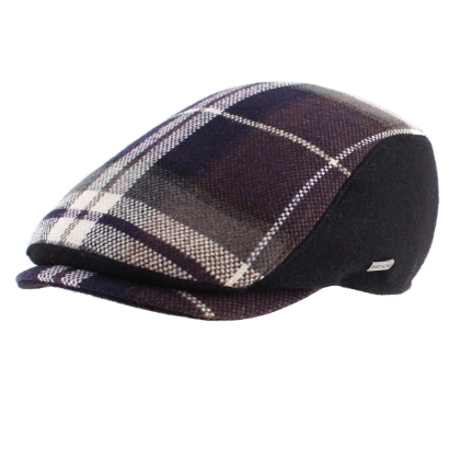 Men's Winter Cap HatYou CP3860, Black/Purple Check