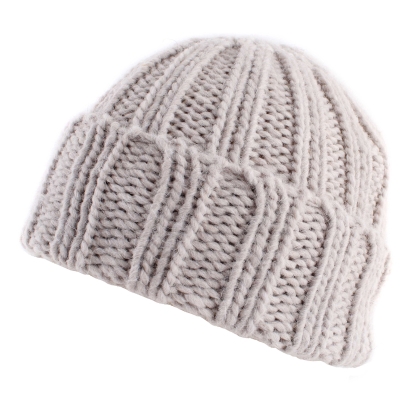 Knitted hat Raffaello Bettini RB 013/2453, Grey-beige